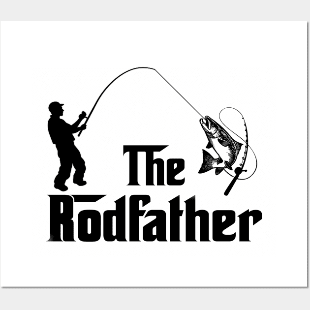 The Rodfather Funny Fishing Gift for Fisherman Wall Art by DragonTees